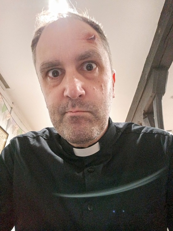 Nathan Head on location filming Dracular